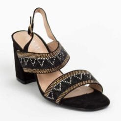 Sandalia New Walk Negra Brillos
