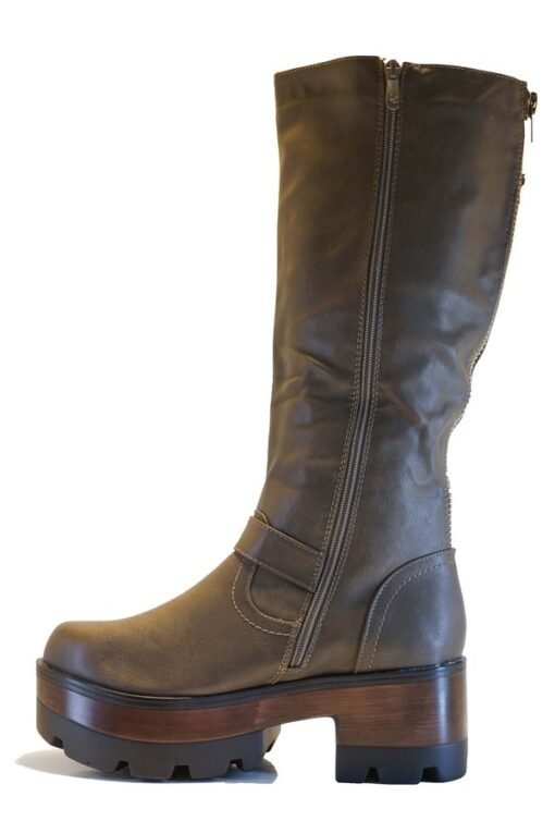 Bota Plataforma Khaki - Imagen 2