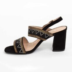 Sandalia New Walk Negra Brillos