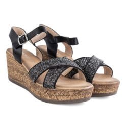 Sandalia New Walk Rib Negra
