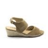 Sandalia New Walk Camel Troquelada