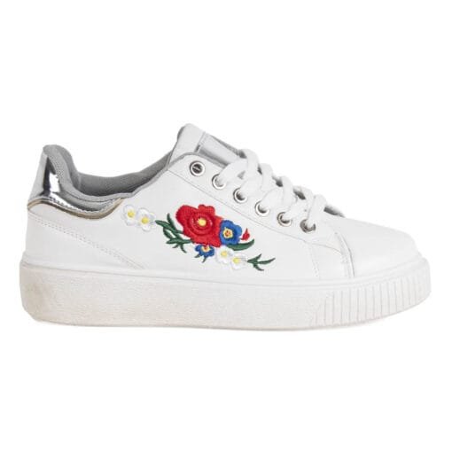 Zapatilla New Walk Flores Blanca