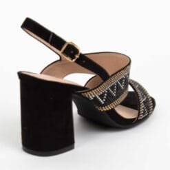 Sandalia New Walk Negra Brillos