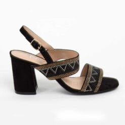 Sandalia New Walk Negra Brillos