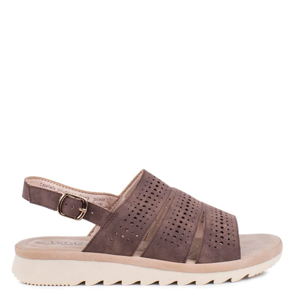 Sandalia New Walk Troquelada Brown