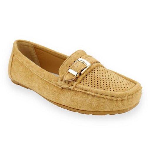 Mocasín New Walk Broche Camel