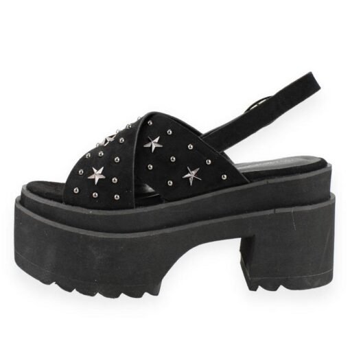 Sandalia New Walk Estrellas Negra