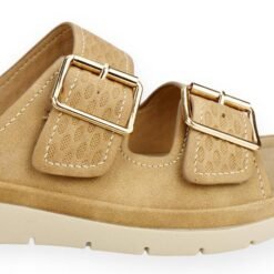 Sandalia New Walk Confort Slip On Camel