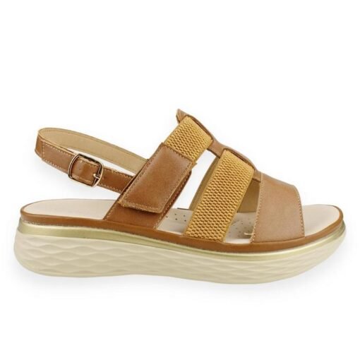 Sandalia New Walk Cintas Camel