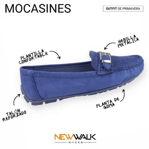 Mocasín New Walk Broche Azul