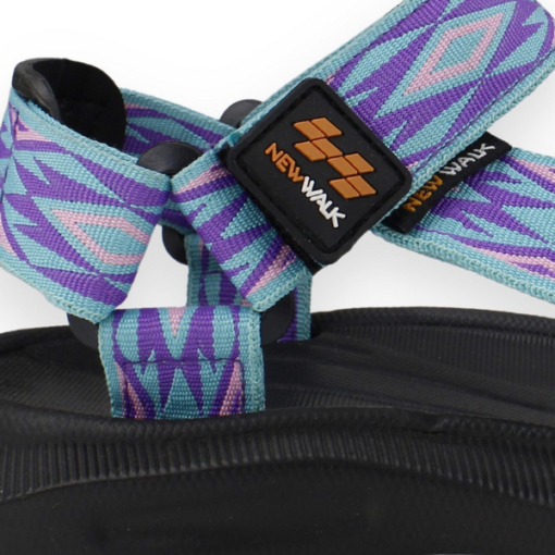 Sandalia New Walk Velcro Rombos Azul