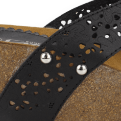 Sandalia New Walk Troquelada Slip On Negra