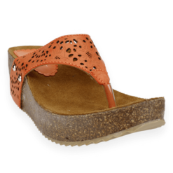 Sandalia New Walk Troquelada Tachas Naranja
