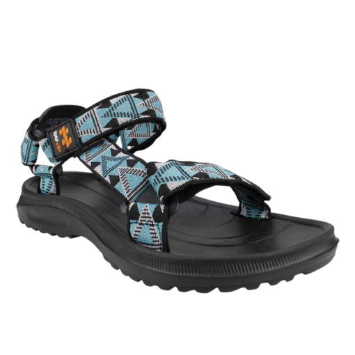 Sandalia New Walk Velcro Triángulos Celeste