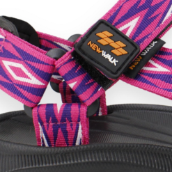 Sandalia New Walk Velcro Rombos Fucsia