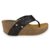 Sandalia New Walk Troquelada Slip On Negra