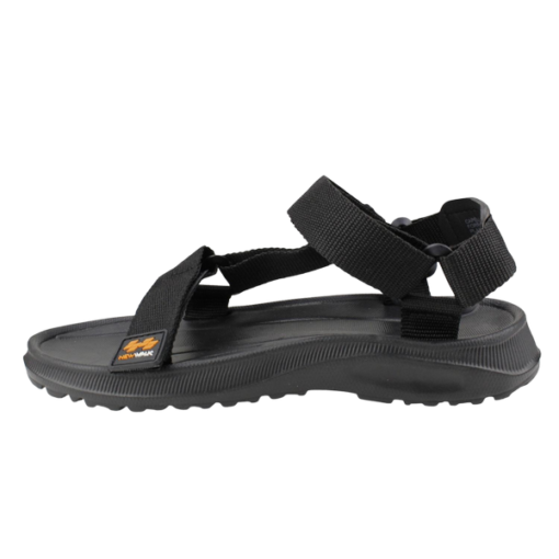 Sandalia New Walk Velcro Abiertas Negra