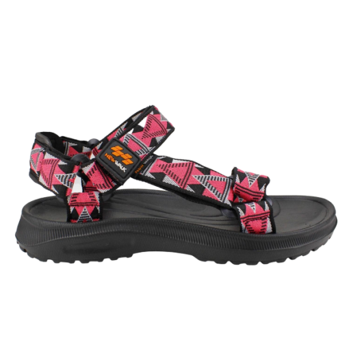 Sandalia New Walk Velcro Triángulos Rosa