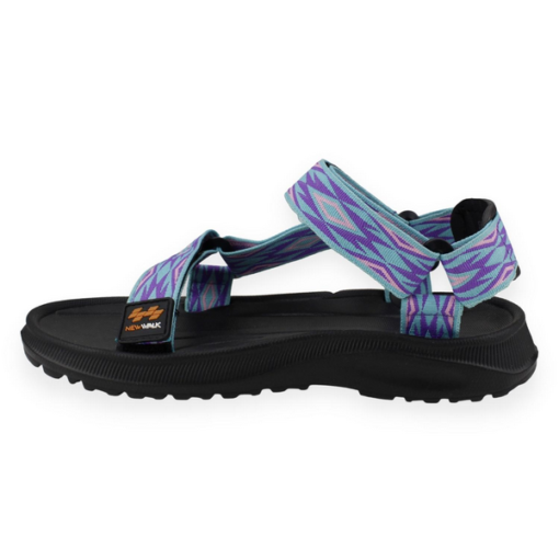 Sandalia New Walk Velcro Rombos Azul