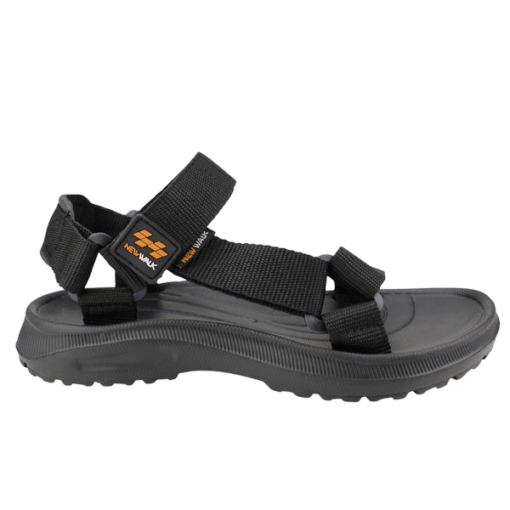 Sandalia New Walk Velcro Abiertas Negra