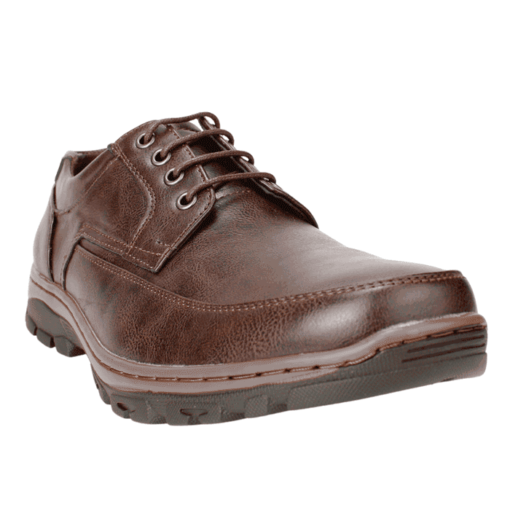 Zapatos de Trabajo Cuero Original con Doble Zipper Color Cafe WD