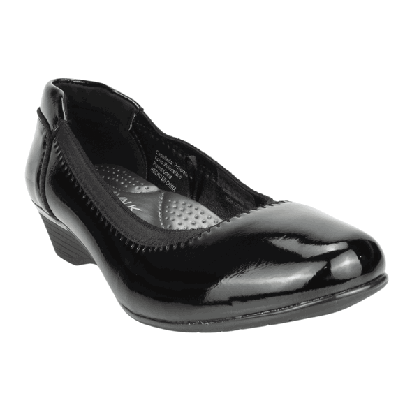 Zapato best sale negro abierto