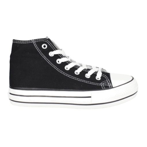 Zapatilla Lona Plataforma Negra