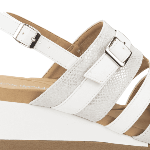 Sandalia Confort Reptil Blanca - Imagen 4