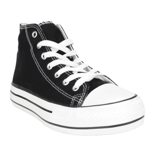 Zapatilla Lona Plataforma Negra - Imagen 2