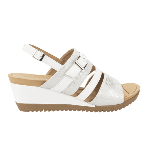 Sandalia Confort Reptil Blanca