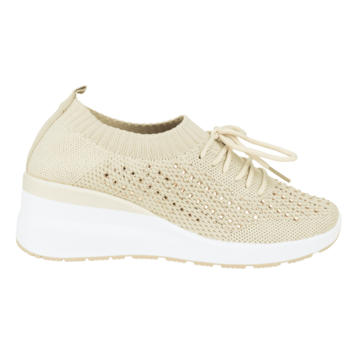 Zapatilla Beige Calcetín