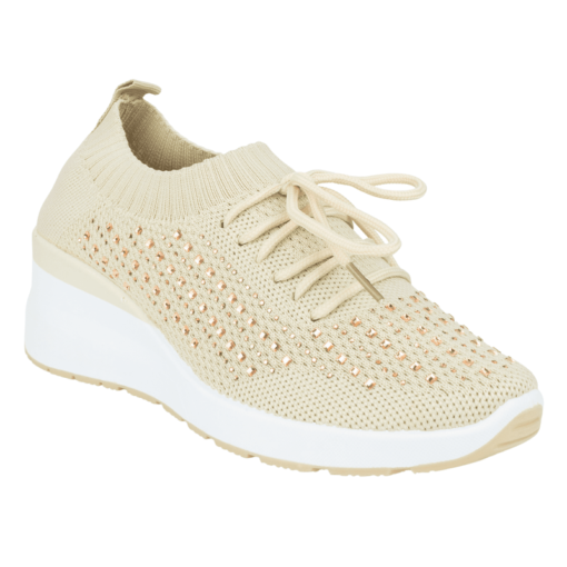 Zapatilla Beige Calcetín - Imagen 2