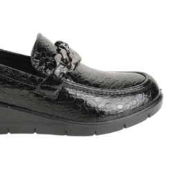 Mocasín New Walk Reptil Confort Negro