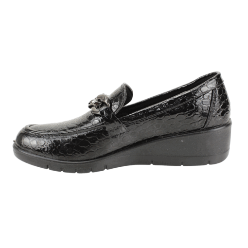 Mocasín New Walk Reptil Confort Negro