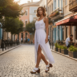 Alternative view of Sandalia Plataforma Troquelada Blanca