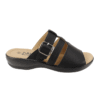Sandalia New Walk Slip On Broche Negra