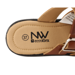 Sandalia New Walk Slip On Broche Café