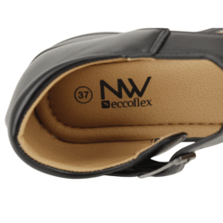 Sandalia New Walk Broche Reptil Negra