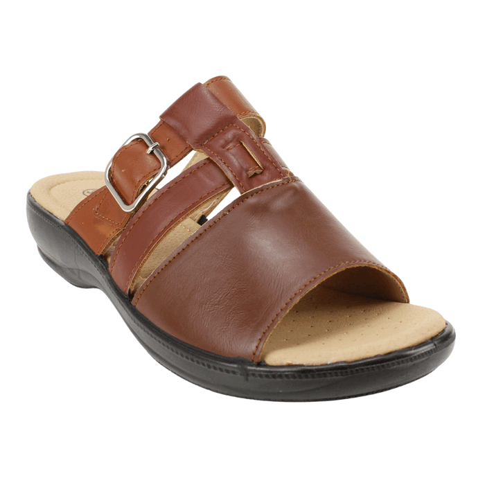 Sandalia New Walk Slip On Broche Café