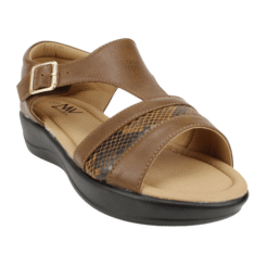 Sandalia New Walk Broche Reptil Café