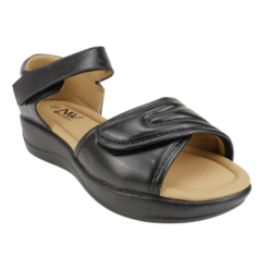 Sandalia New Walk Texturas Velcro Negra