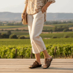 Sandalia New Walk Slip On Broche Café