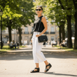 Sandalia New Walk Broche Reptil Negra