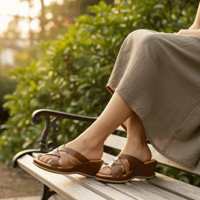 Sandalia Tiras Cruzadas Café - Imagen 2