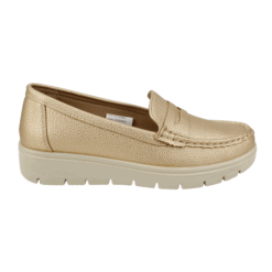Mocasín  Plataforma Confort Dorado
