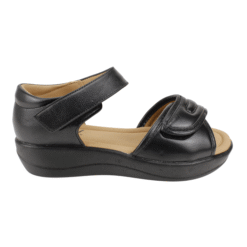 Sandalia Texturas Velcro Negra