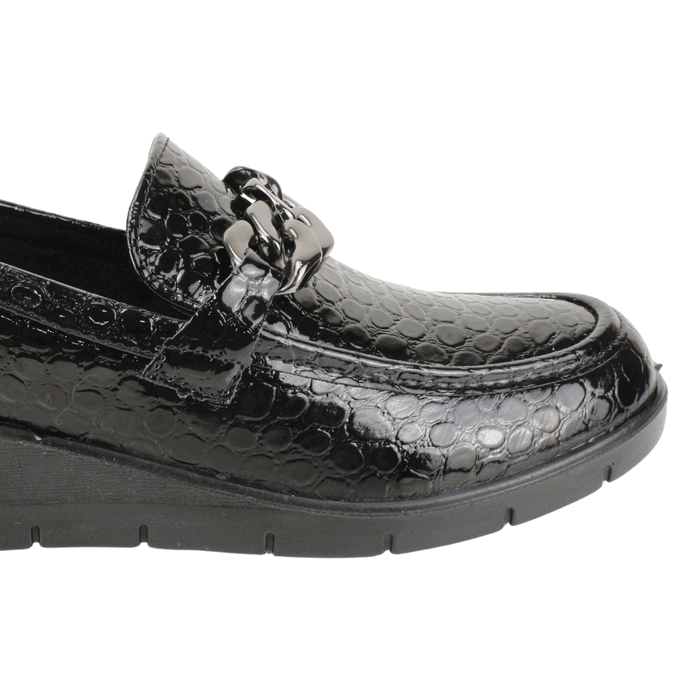 Mocasín Reptil Confort Negro - Imagen 4