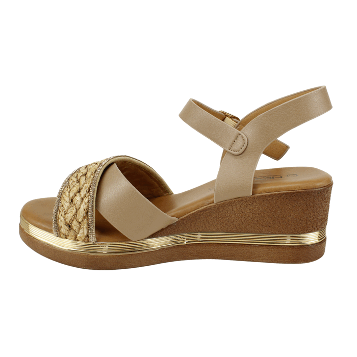 Sandalia Cuña Yute Camel - Imagen 4