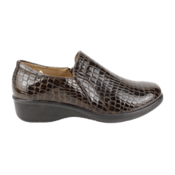 Zapato Reptil Café Brillante