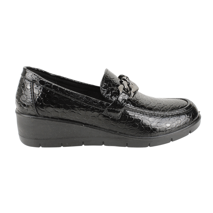 Mocasín Reptil Confort Negro